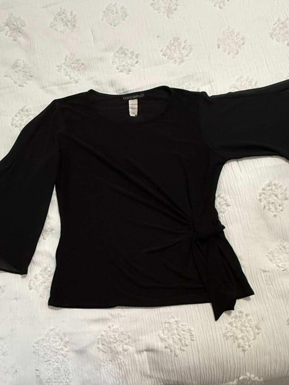 Coco Bianco Black Side-Tie Women's Top